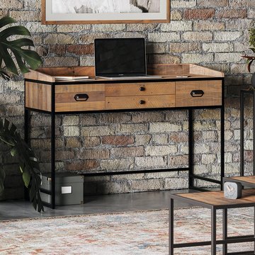 Ooki modular reclaimed wood desk - 4 drawer