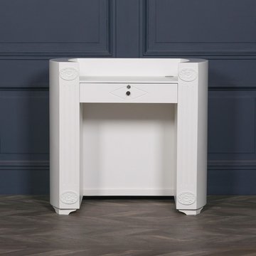 Reception desk - white - 1 drawer - curved