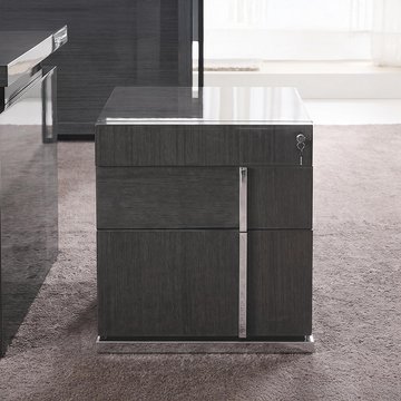 Montecarlo lockable filling cabinet - 2 drawer - right - grey koto high gloss