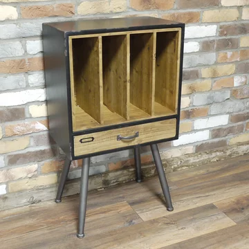Filing cabinet - metal and wood - 1 drawer