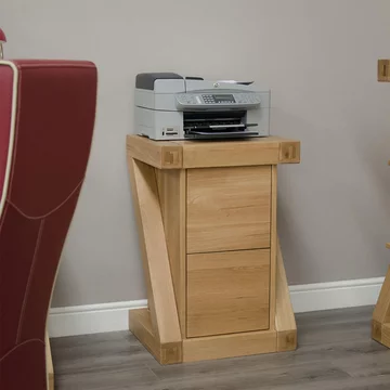 Z designer filing cabinet - 2 drawer - oak