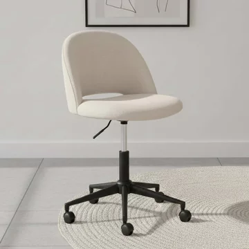 Allan swivel office chair - beige fabric