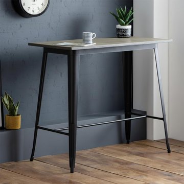 Grafton elm wood industrial bar table