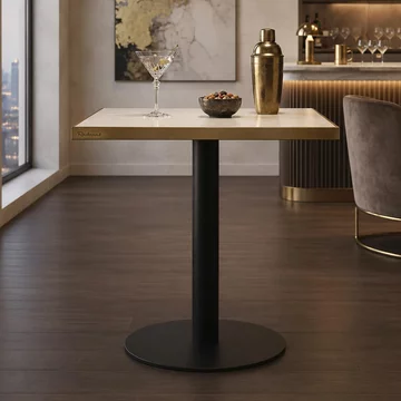Brazza bistro table - square - beige - faux marble and metal