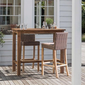 St mawes outdoor bar table with trough 120cm reclaimed teak wood