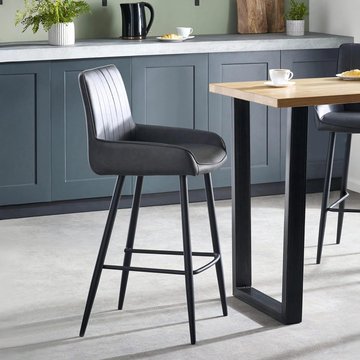Soho barstool with back - set of 2 - black