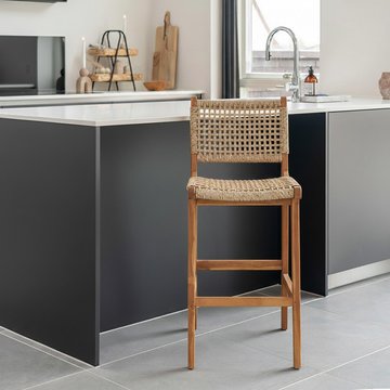 Derby counter chair - teak wood - natural