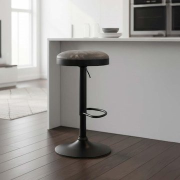 Remi barstool set of 2 grey leather