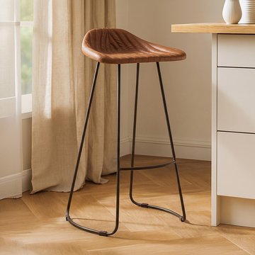 Buffalo barstool - set of 2 - brown - leather