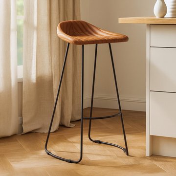 Buffalo barstool - set of 2 - light brown - leather