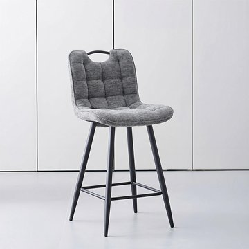 Symphony counter stool - set of 2 - dark grey and black - fabric and metal