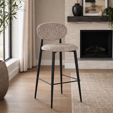 Dantes barstool - natural geo and black - fabric and metal