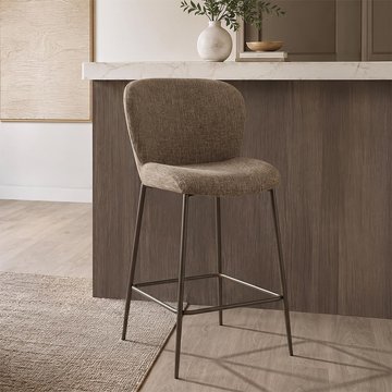 Odarby counter stool - brown tweed - fabric and metal