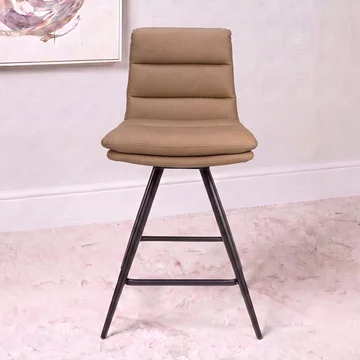 Nobo swivel barstool - set of 2 - tan - faux leather