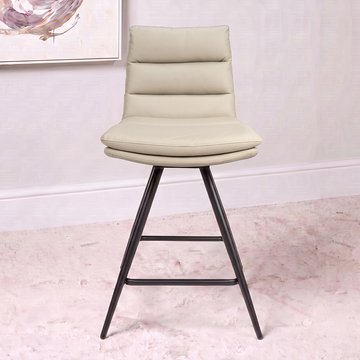 Nobo swivel barstool - set of 2 - taupe - faux leather