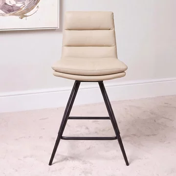 Nobo swivel counter stool - set of 2 - taupe - faux leather