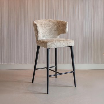Taylor beige counter stool with black legs