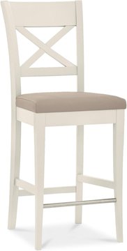 Montreux barstools - set of 2 - x back - grey bonded leather - soft grey
