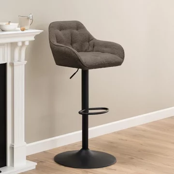 Brooke barstool - set of 2 - taupe boucle fabric - with back
