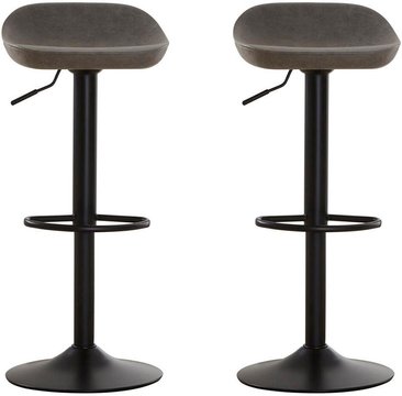 Dalston barstool - set of 2 - ash faux leather with low back