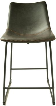 Fremont counter stools - set of 2 - vintage leather - grey