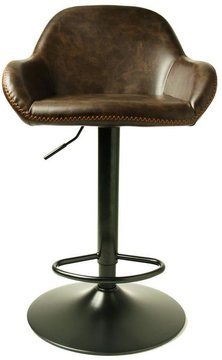 Hawai barstools - set of 2 - gas lift - vintage leather - chestnut