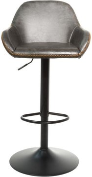Hawai barstools - set of 2 - gas lift - vintage leather - grey
