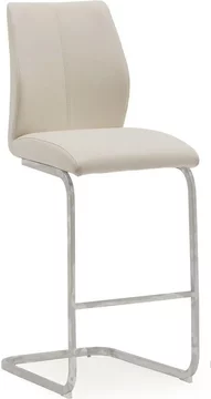 Elis barstool - set of 2 - taupe faux leather - chrome