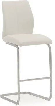 Elis barstool - set of 2 - white faux leather - chrome
