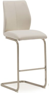 Irma barstool - set of 2 - taupe faux leather
