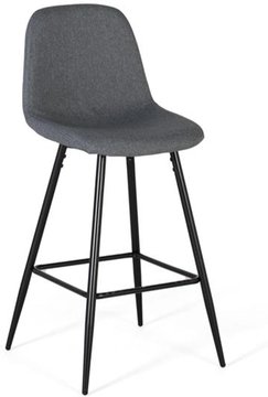 Assisi barstool - grey fabric - with back - set of 4