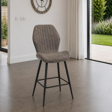 Bardo counter stool - set of 2 - fabric - charcoal