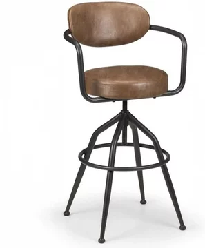 Clearance - barbican swivel barstool with back - set of 2 - brown - a337