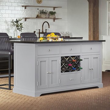 Grey kitchen island - granite top