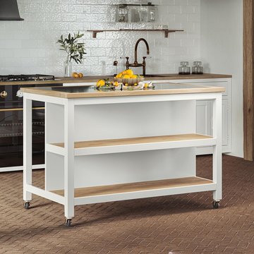 White open kitchen island - breakfast bar