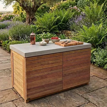 New bali outdoor kitchen grill unit - concrete top