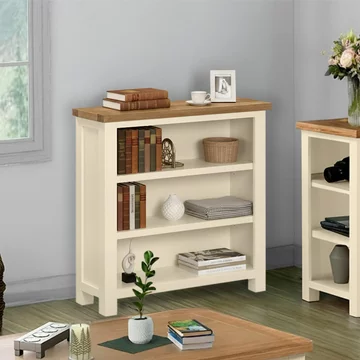Lundy bookcase - low - ivory painted