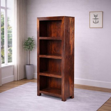 Cube sheesham narrow bookcase