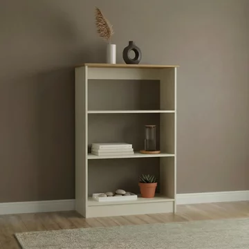 Warwick bookcase - cream and oak