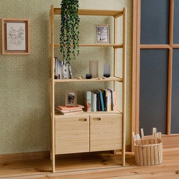Hazlemere single bookcase - 2 door - matt lacquered
