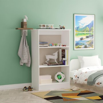 Camden bookcase - with 2 shelves - white gloss