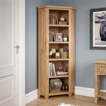 Appleby corner bookcase - oak