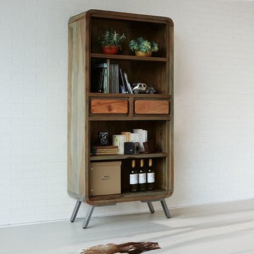 Aspen bookcase - 2 drawer - large - industrial - reclaimed wood