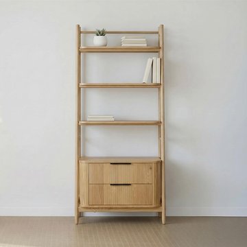 Vermont oak effect bookcase - 2 drawer
