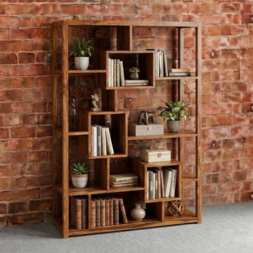 Cube bookcase - large - sheesham wood