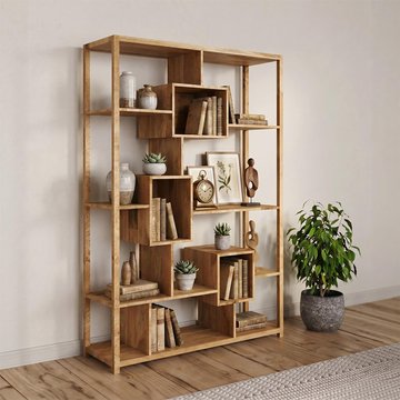 Cube bookcase - large - light mango wood