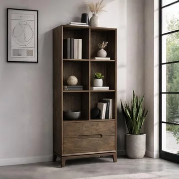 Cortez bookcase - 2 drawer - malta - mango wood