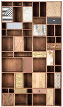 Clearance - bonham bookcase - mango wood - multi door - fss15932