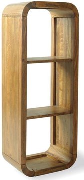 Curved edge bookshelf - tall - mango wood