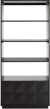 Diamond bookcase - 1 drawer - black oak